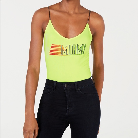 Project 28 NYC Tops - Lime green bodysuit